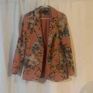 Cynthia Rowley Salmon Floral Blazer